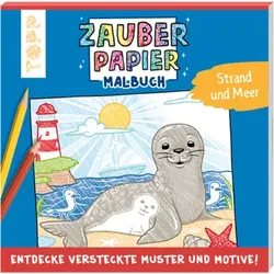 TOPP 29073 Zauberpapier Malbuch Strand und Meer - Entdecke versteckte Muster und Motive!