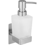 Wenko Seifenspender Genova 25416100 silber, matt Edelstahl, Glas 200,0 ml