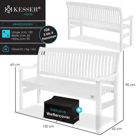 Kesser Gartenbank 150 cm Weiß