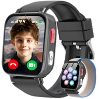 4G Smartwatch für Kinder GPS, Kinder Watch Uhr Telefon mit Videoanruf und Voice Chat, WiFi, SOS, Schrittzähler, Wecker, Spiele, Kindergeschenke Armbanduhr Uhr für Mädchen Jungen ab 4, Schwarz