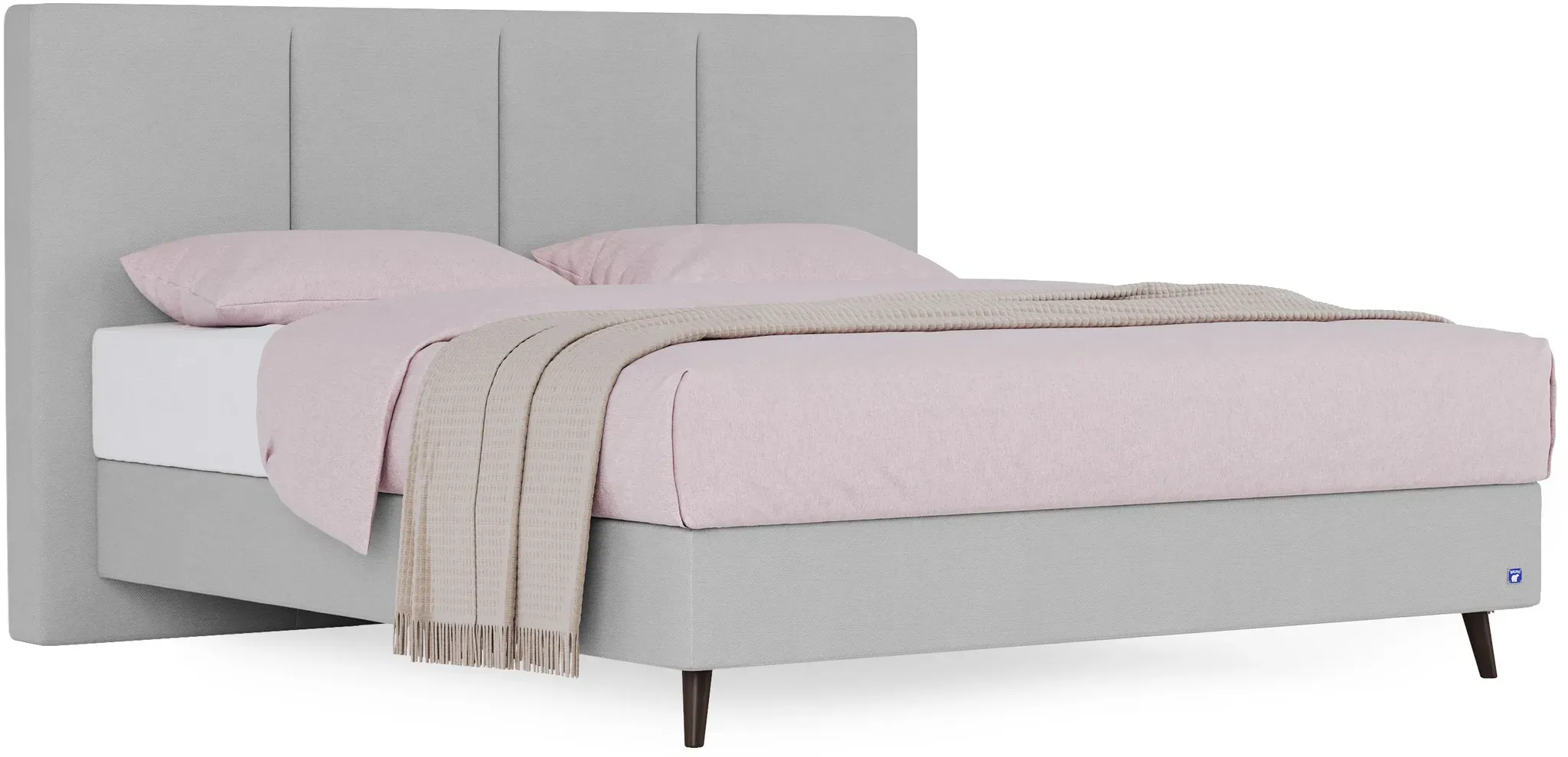 BRUNO Boxspringbett Prestige 160x200cm in Hellgrau | 6 Farben & 4 Kopfteile wählbar | Luxus 27 cm Pulse-Latex-Matratze | Made in Germany