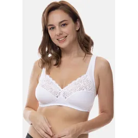 DORINA Bügelloser BH "Georgina", Damen, Gr. 90, Cup E, weiß, Jersey, Obermaterial: 75% Baumwolle, 19% Polyamid, 6% Elasthan, unifarben, BHs, mit Spitze, stützendes Unterbrustband, Full-Cup