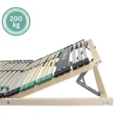 Sleepneo Extra stabiler Premium Lattenrost 90x200, bis 200Kg belastbar, Kopfteil verstellbar, 42 Latten, 7 Zonen Lattenrost aus Buche, Made in Germany