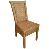 Esszimmer Stühle Set 6 Stück Rattanstühle Perth braun ohne Sitzkissen