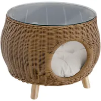 Tectake Couchtisch, mit Haustierbett, 75 kg belastbar