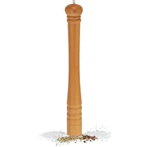 Relaxdays Salz- und Pfeffermühle, aus Holz, Keramikmahlwerk, manuell, HxD: 51,5 x 6 cm, klassisch, Natur