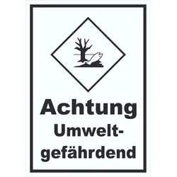 Schild Kenn­zeichen Umwelt­gefähr­dend Fisch Wasser Baum hochkant A1 (594x841mm)