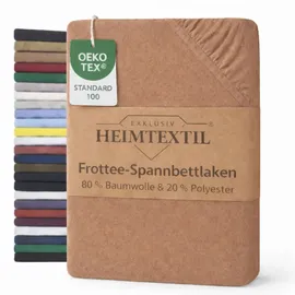 EXKLUSIV HEIMTEXTIL Spannbettlaken Frottee 180 x 200 cm Nougat
