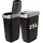 2friends 2er Set, 25L - Küchenmülleimer, Mülleimer Küche Abfalleimer mit Schwingdeckel - Schwarz/Silber - für Recycling & Mülltrennung, - Schwarz