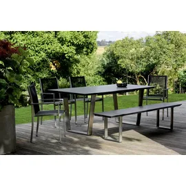 Niehoff Noah Gartentisch 160 x 95 x 76 cm Silberfarben/Grau/Weiß