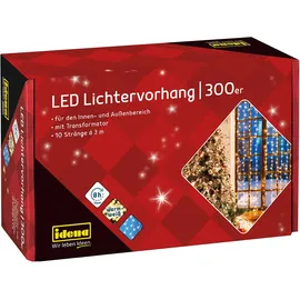 IDENA 3,0 x 3,0 m LED Lichtervorhang transparent 3,0 m - Weiß
