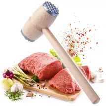 Kadax Fleischhammer Holz doppelseitiger Fleischklopfer