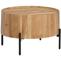 KADIMA DESIGN Couchtisch Akazie Holz, Echtholz,Akazie, Rund,Rund, Stativgestell, 60x41x60 cm Wohnzimmer, Wohnzimmertische, Couchtische