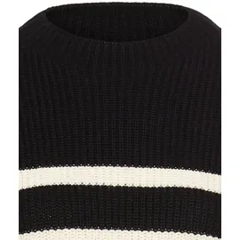 CAMEL ACTIVE Strickpullover mit Streifen Schwarz / Weiß S