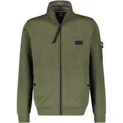 Sweatjacke LERROS "LERROS Sweatjacke in weicher Qualität", Herren, Gr. S, grün (aged olive), Baumwolle, Sweatjacken