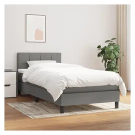 vidaXL Boxspringbett 100 x 200 cm Dunkelgrau