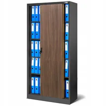Jan Nowak Kuba Aktenschrank 90 x 40 x 185 cm Anthrazit/Nussbaum
