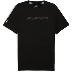 PUMA Herren T-Shirt - AMG Logo Tee, Motorsport, Kurzarm, Logo-Print, Baumwolle Schwarz L