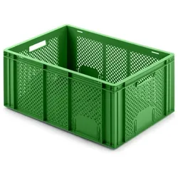 PROREGAL 4x Eurobehälter Obst- und Gemüsekasten | HxBxT 27,4x40x60cm | 54 Liter | Grün | Obst-Gemüsekiste, Obstkorb, Transportbox