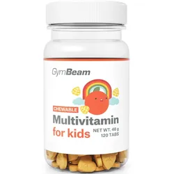 GymBeam Multivitamin for Kids Unterstützung der Kinderimmunität Geschmack Orange 120 TABL