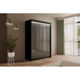 altdecor Kleiderschrank 120 x 215 x 61 cm Schwarz/Grau