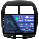 10 Zoll Android Autoradio GPS Navi 4GB+64GB Für Mitsubishi ASX 1 2010-2016 Doppel Din Bluetooth Radio Spiegel Link Carplay DSP WiFi USB Lenkradsteuerung Kamera 64GB