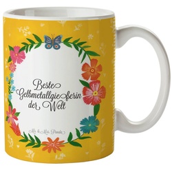 Mr. & Mrs. Panda Tasse Gelbmetallgießerin – Geschenk, Gratulation, Tasse, Kaffeetasse, Tasse, Keramik