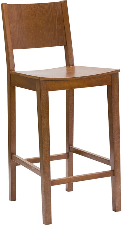 Tabouret de bar bois foncé noyer H65 cm MELVIL