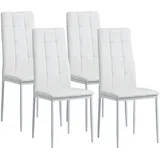 Albatros Esszimmerstühle RIMINI 4er Set, Weiss - Edles Italienisches Design, Polsterstuhl Kunstleder-Bezug, Modern und Stilvoll am Esstisch