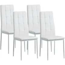 Albatros Esszimmerstühle RIMINI 4er Set, Weiss - Edles Italienisches Design, Polsterstuhl Kunstleder-Bezug, Modern und Stilvoll am Esstisch