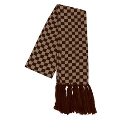 GUGGEN Mountain Strickschal Damen Winterschal Schal Fransen kariert Modeschal Strickschal beige|braun