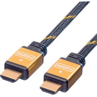 Roline HDMI Anschlusskabel HDMI-A Stecker 1.50m Schwarz, Gold 11.04.5500