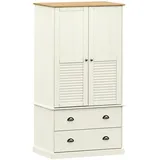 vidaXL Kleiderschrank VIGO Weiß 90x55x170 cm Massivholz Kiefer