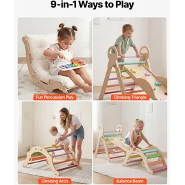 Vevor Kletterdreieck 9-in-1 Kletterspielzeug mehrfarbig