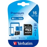 Verbatim microSDHC 16GB Class 10 + SD-Adapter