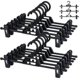 Famanu Hosenbügel mit Haken, platzsparend, rutschfest, Kunststoff, 12er Pack