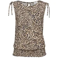 Buffalo Shirttop Damen beige-jeansblau bedruckt Gr.40/42