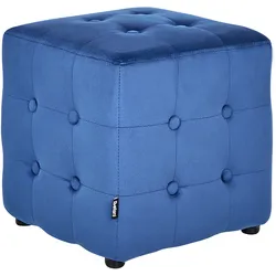 Pouf Samtstoff blau 36 x 36 cm WISCONSIN
