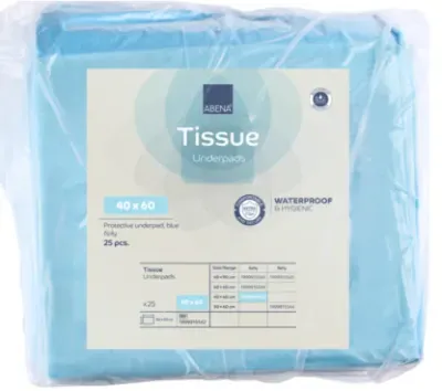 ABENA TISSUE UNDERPADS Unterlagen 40x60 A'25 (Rabatt für Stammkunden 3%)