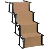 Hunderampe, Hunderampe Auto Klappbar, Hund Auto Rampe, Hundetreppe, Maximale Belastung 75 kg, Einstellbare Größe, Maximale Größe 139 * 45 * 76 cm, Faltbar (Braun, 139 * 45 * 76cm)