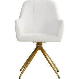 Homestyle4u Polsterstuhl Bouclé beige drehbar 4er Set