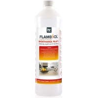 FLAMBIOL Bioethanol 96,6% Premium 1 x 1 L - Ethanol für Tischkamin, Kamin & Gartendeko für Draußen - Rauch- und Rußfrei - Aus Mais & Zuckerrüben
