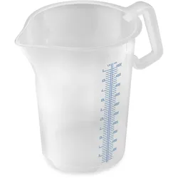 thermohauser Messbecher m. geschlossenem Griff, 5000 ml, Kunststoff PP, blaue Skala in Litern und Millilitern