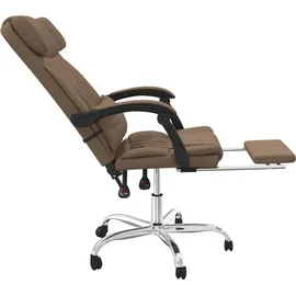 vidaXL Bürostuhl mit Massagefunktion Stoff Braun