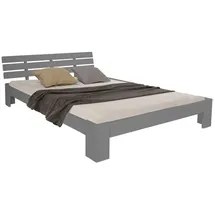 Homestyle4u Holzbett 120x200 mit Lattenrost in Grau 2036,