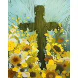 Kreuz Malen nach Zahlen Erwachsene, Das Christliche Kreuz Malen nach Zahlen, Malen nach Zahlen de Pinsel und Acrylfarbe, 16X20 Inch Blumen Flammen Malen nach Zahlen Erwachsene Familie und Freundes