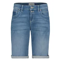 Cartoon Damen Jeans-Shorts mit Stickerei Blau,36 - 36