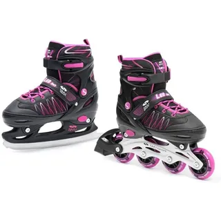 SMJ Sport Kinder Mädchen 2IN1 Inlineskates Schlittschuhe Verstellbar Inliner ABEC7 LEA