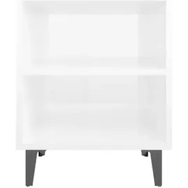 vidaXL Nachtschrank mit Metallbeinen 40 x 30 x 50 cm Weiß