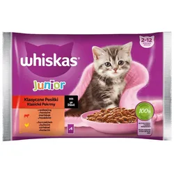 WHISKAS Junior Classic Meals Hähnchen und Rindfleisch in Sauce 4x85g